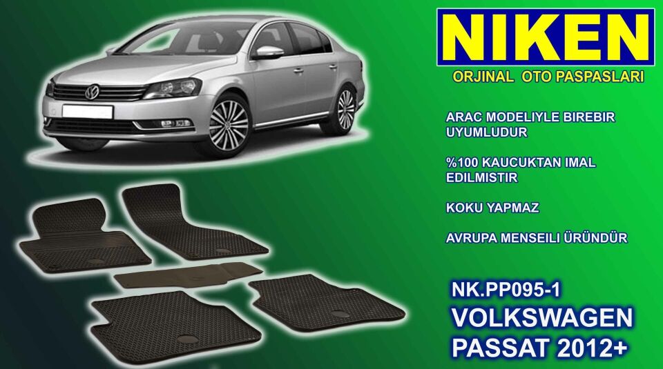 Vw Passat b7 paspas kauçuk 5'li oem germany 2011+ Sonrası NİKEN