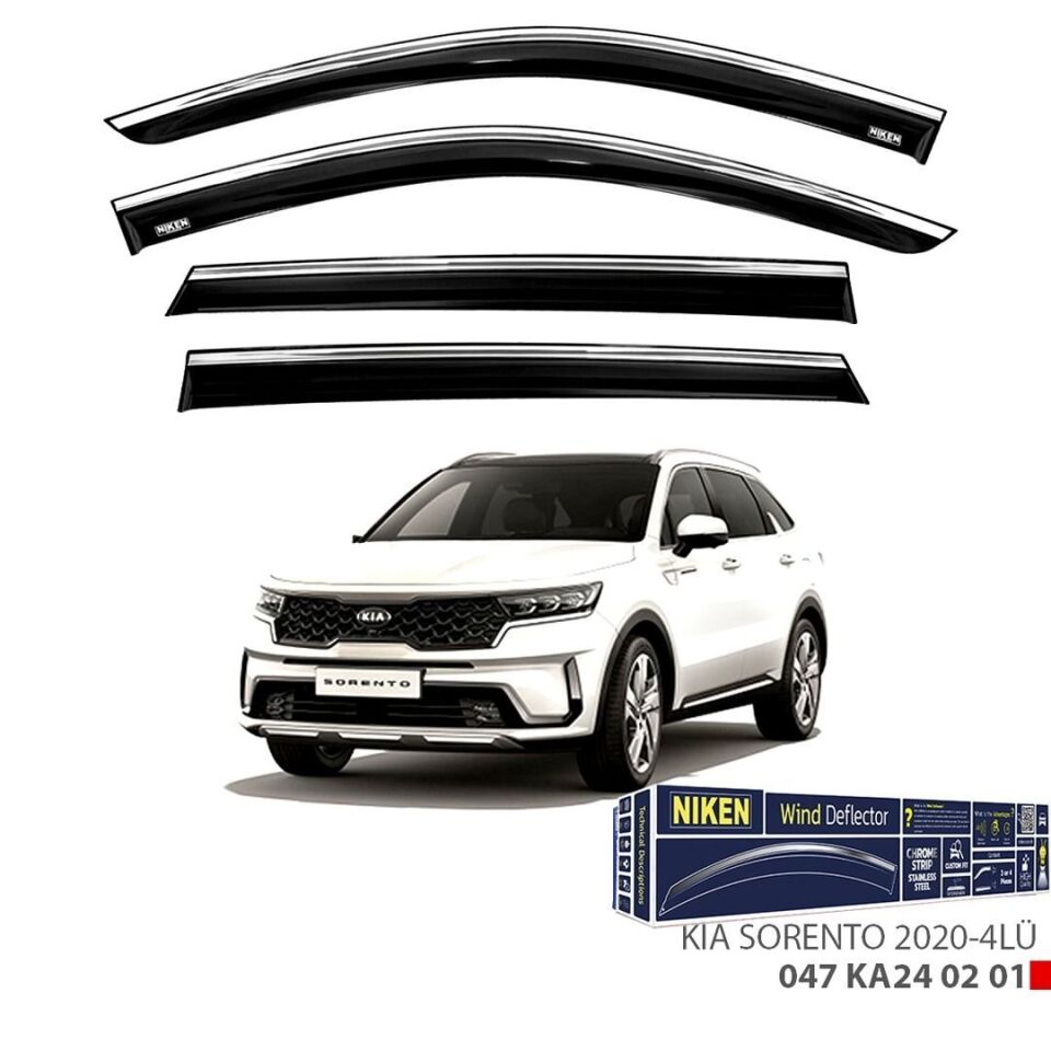 Niken Kia Sorento Cam Rüzgarlığı Kromlu 4'Lü 2020+ Sonrası