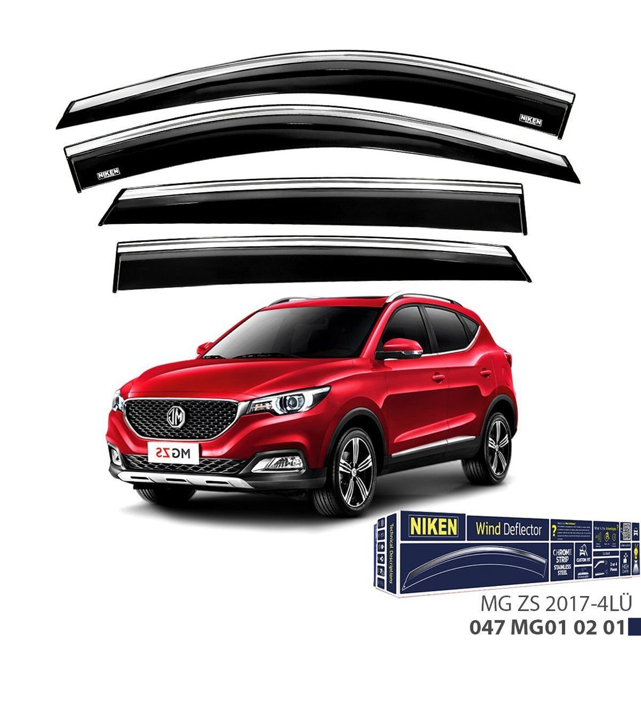 Mg Zs Kromlu Cam Rüzgarlığı Niken 2017+ sonrası uyumlu