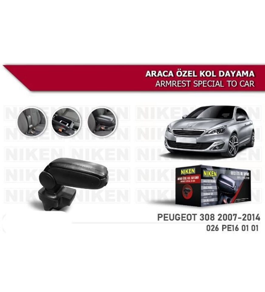 Peugeot 308 Araca Özel Kol Dayama Kolçak 2008-2013 arası Niken