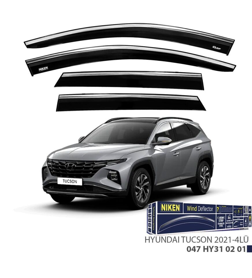 Hyundai Tucson Kromlu Cam Rüzgarlığı Niken 2021+ sonrası uyumlu