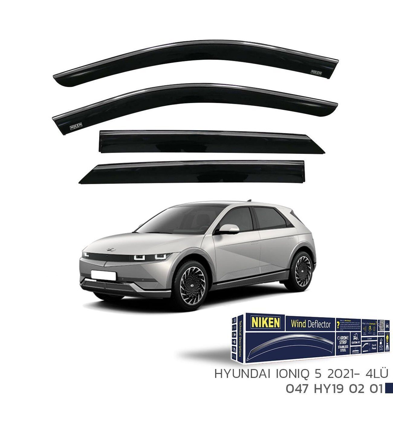 Hyundai İoniq 5 Kromlu Cam Rüzgarlığı Niken 2021+ sonrası uyumlu