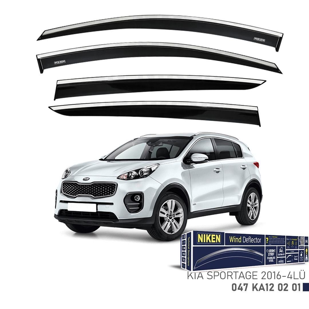 Niken Kia Sportage Cam Rüzgarlığı Kromlu 4'Lü 2016+ Sonrası