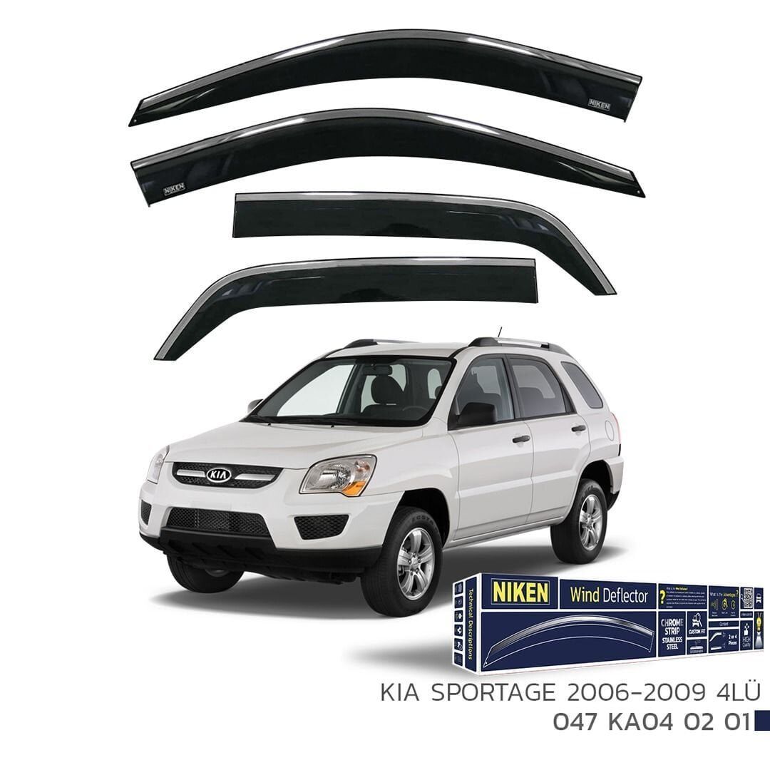 Niken Kia Sportage Cam Rüzgarlığı Kromlu 4'Lü 2006-2009