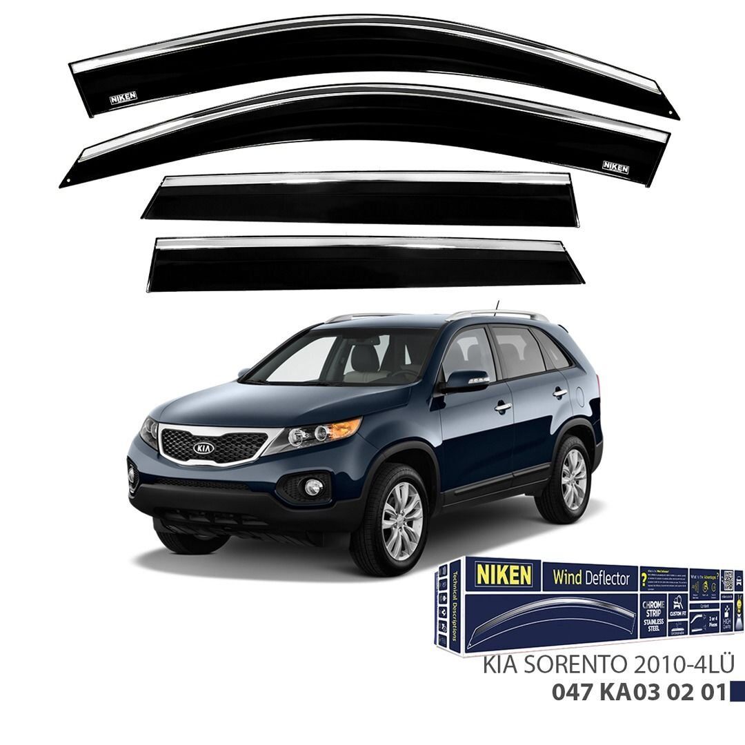 Niken Kia Sorento Cam Rüzgarlığı Kromlu 4'Lü 2010+ Sonrası