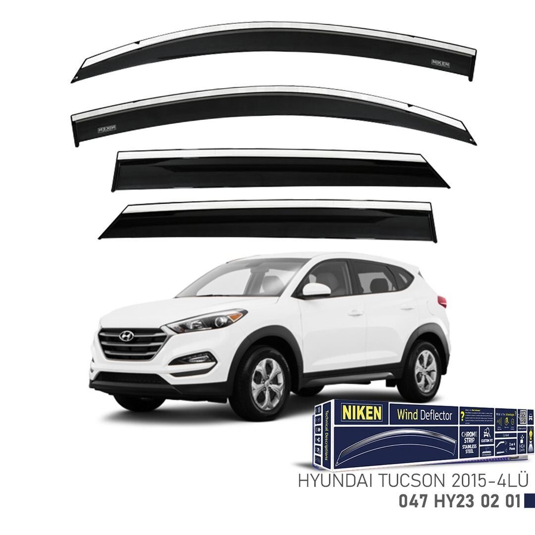 Niken Hyundai Tucson Cam Rüzgarlığı Kromlu 4'Lü 2015+ Sonrası