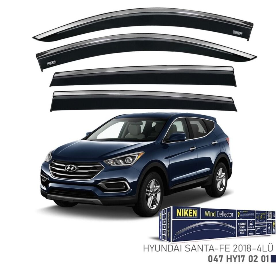 Niken Hyundai Santa Fe Cam Rüzgarlığı Kromlu 4'Lü 2018+ Sonrası