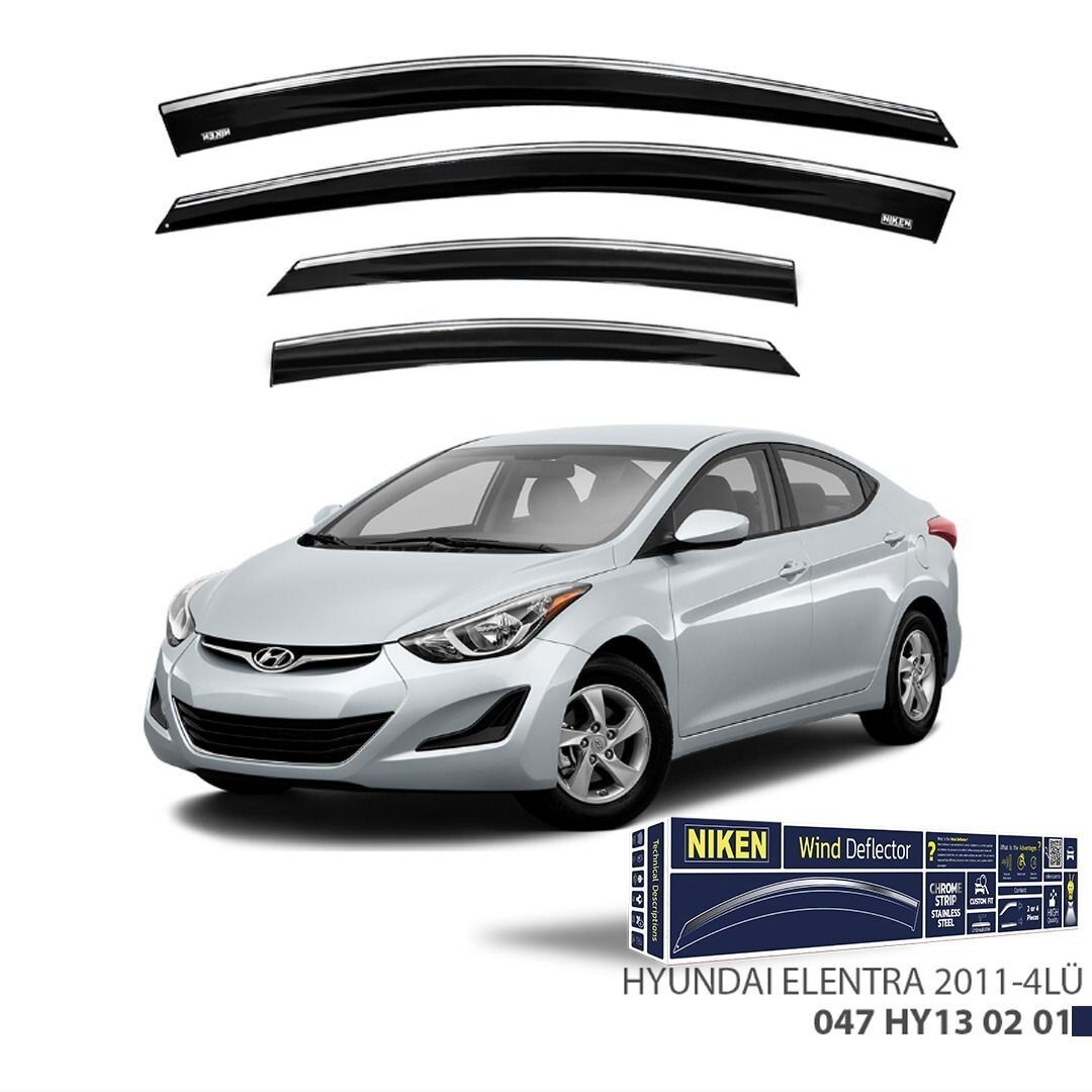 Niken Hyundai Elantra Cam Rüzgarlığı Kromlu 4'Lü 2011+ Sonrası