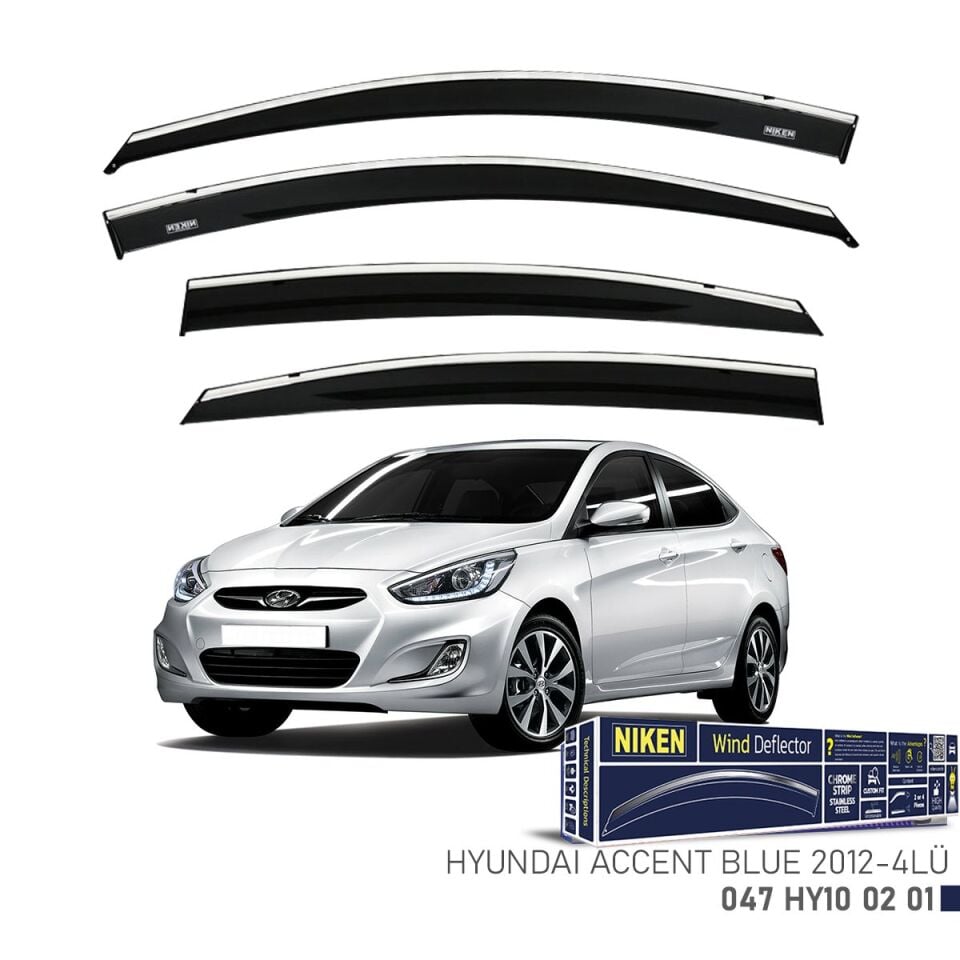 Hyundaı Accent Blue Cam Rüzgarlığı Kromlu 4'Lü 2012+ Sonrası