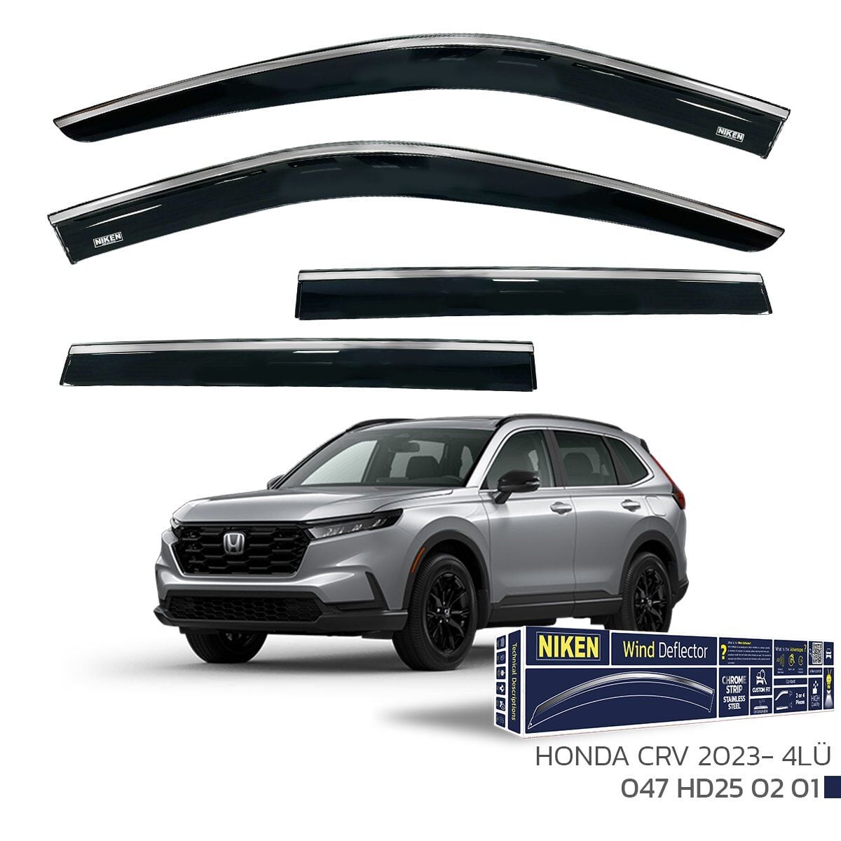 Honda Crv Cam Rüzgarlığı Kromlu 4'Lü 2023+ Sonrası
