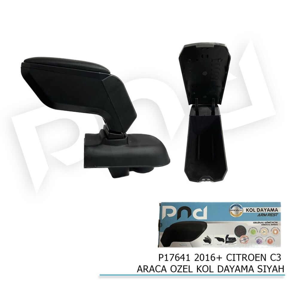 Citroen C3 Araca Özel Kol Dayama Kolçak Siyah 2016+ sonrası modellere uyumlu