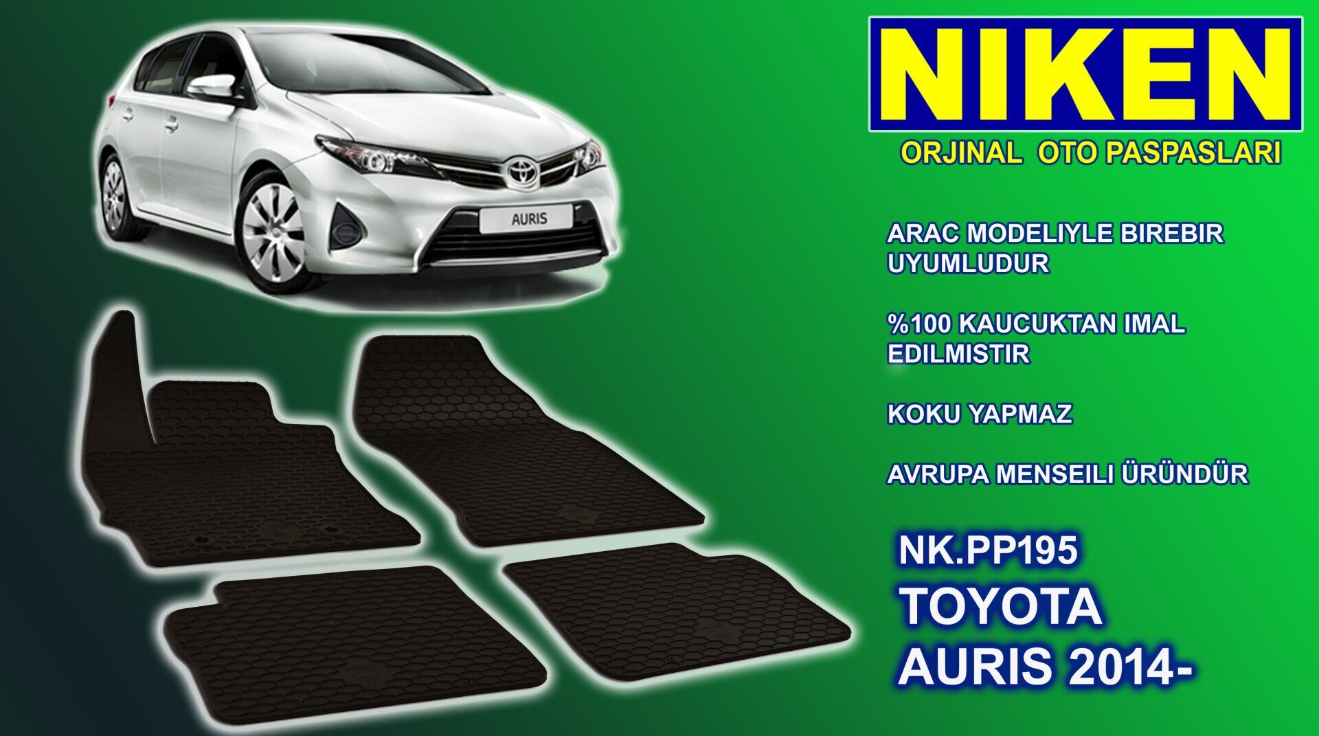 Toyota Auris paspas kauçuk oem germany 2014+ Sonrası NİKEN