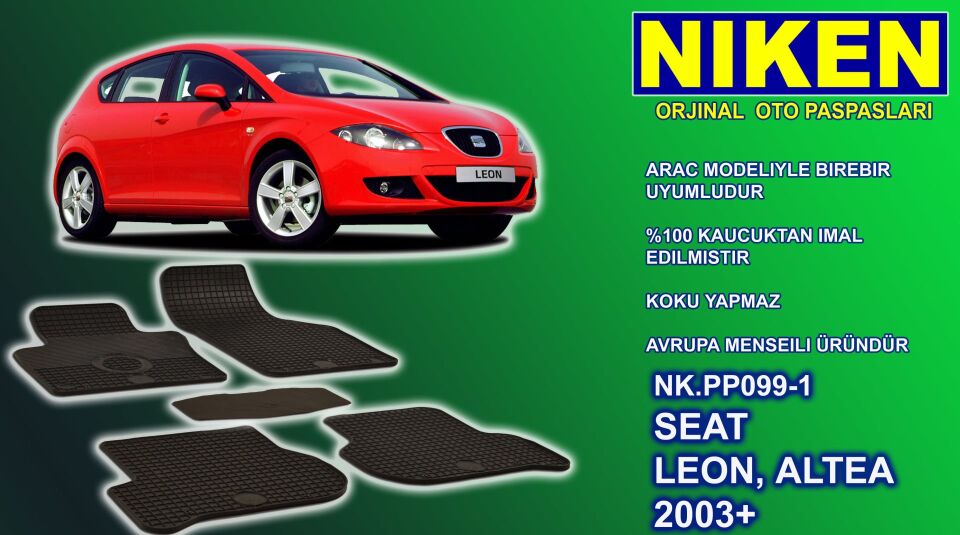 Seat Altea paspas kauçuk oem germany 2004+ Sonrası NİKEN