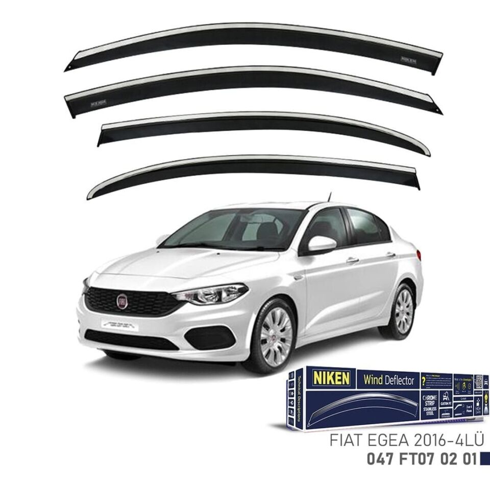 Niken Fiat Egea Cam Rüzgarlığı Kromlu 4'Lü 2016+ Sonrası