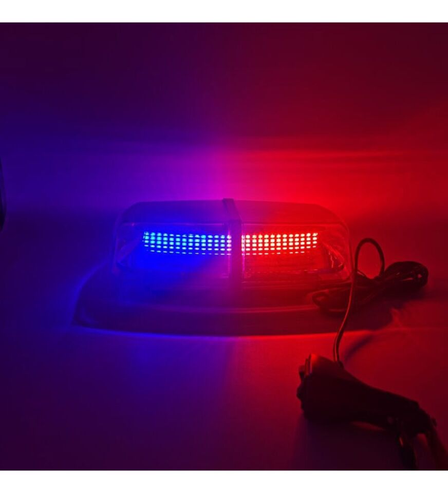 7 fonksiyonlu tepe lamba çakarlı vantuz ve mıknatıslı 12-30v kırmızı-mavi