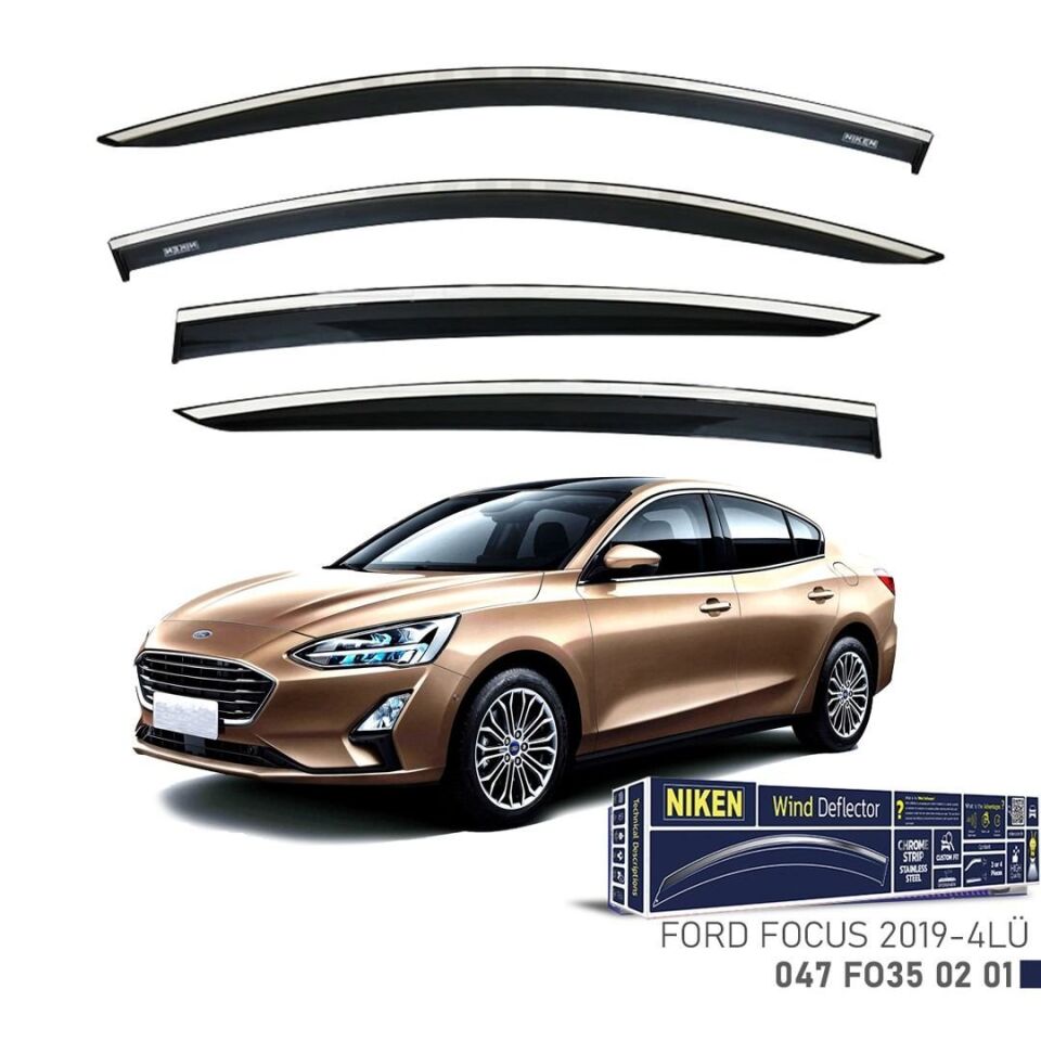 Niken Ford Focus Cam Rüzgarlığı Kromlu  4'Lü 2019+ Sonrası