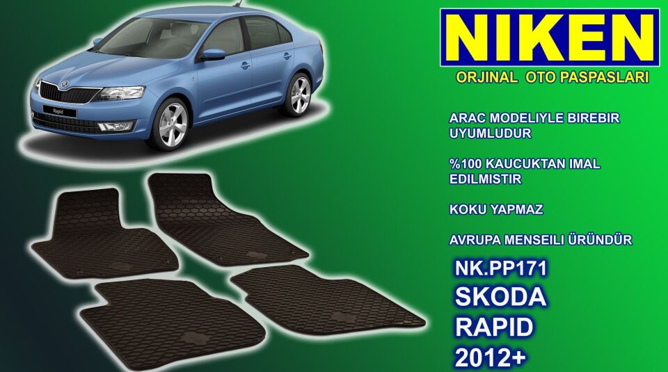 Skoda Rapid paspas kauçuk oem germany 2012+ Sonrası NİKEN