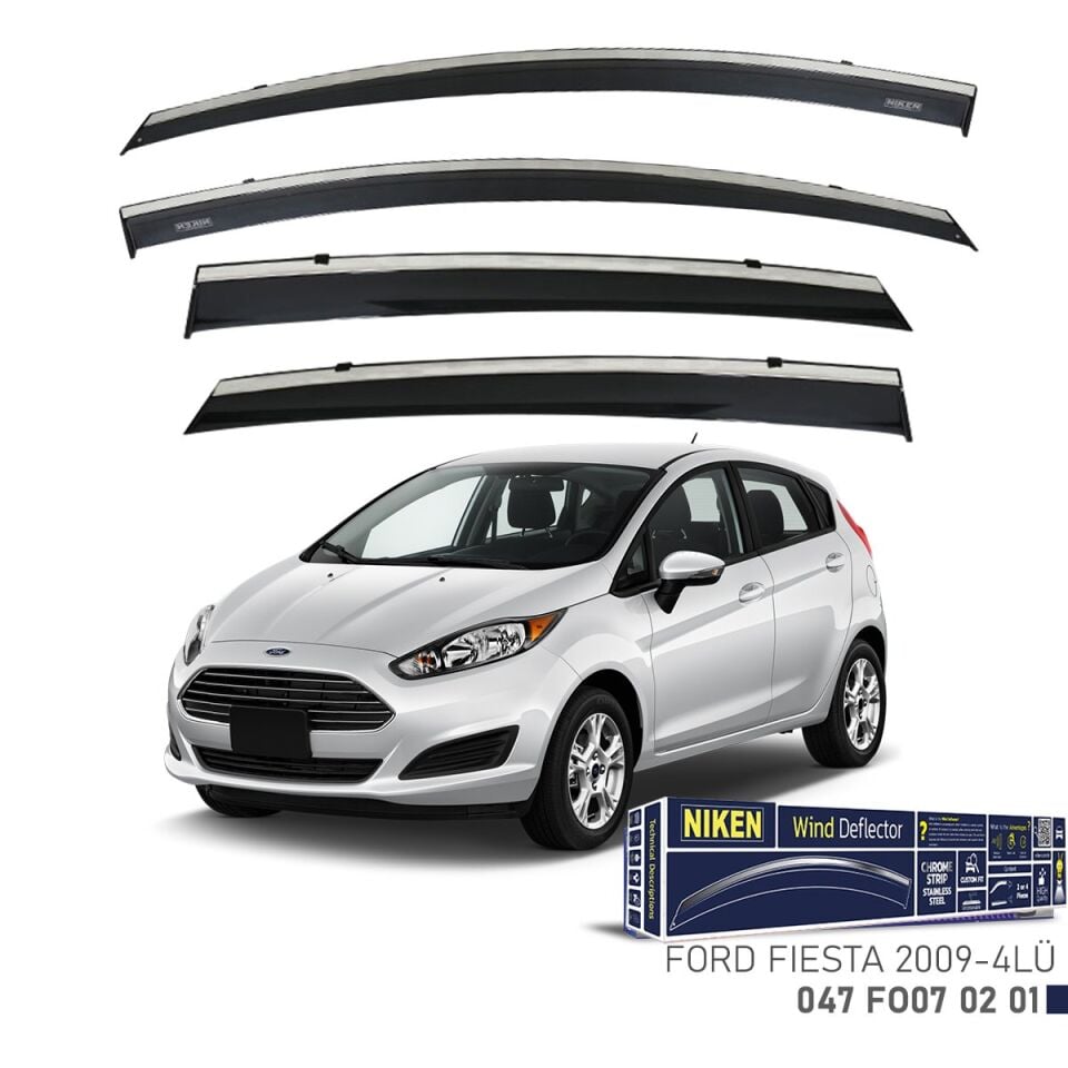 Niken Ford Fiesta Cam Rüzgarlığı Kromlu 2009- 4'Lü