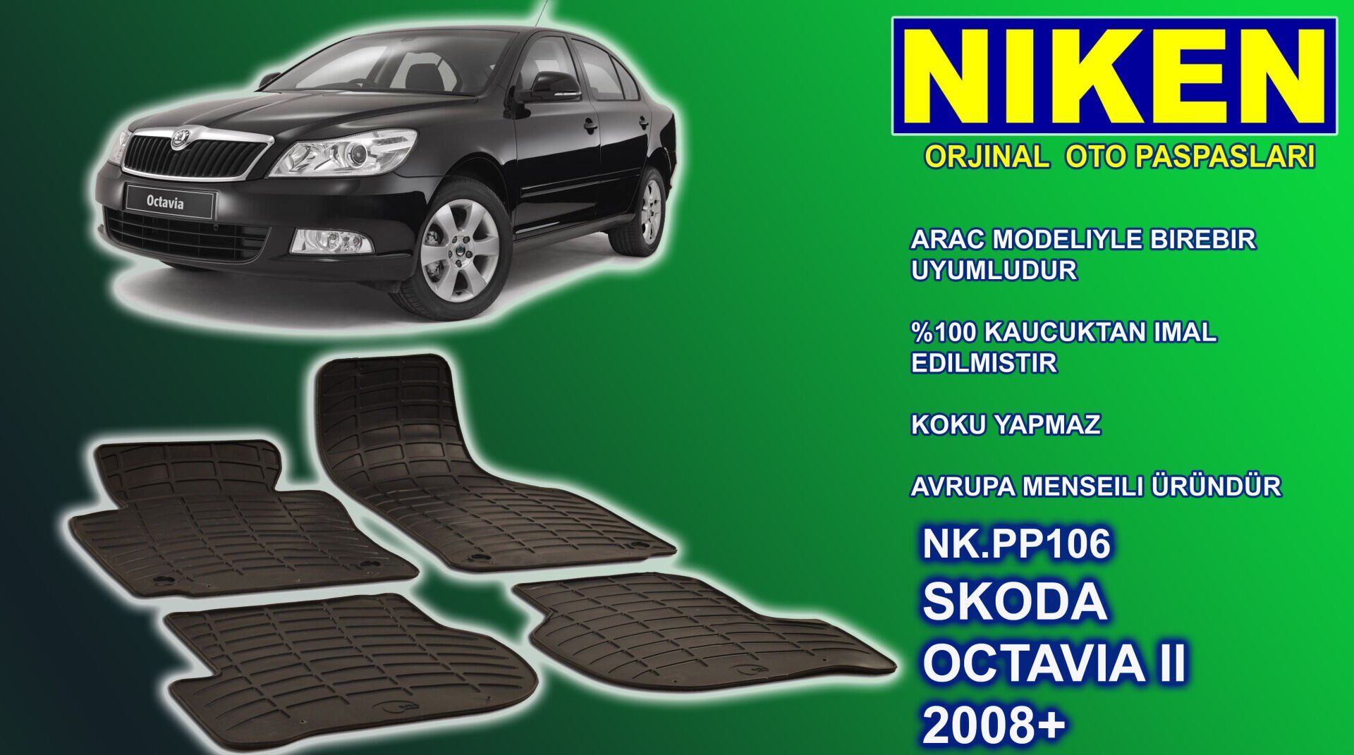 Skoda Octavia 2 paspas kauçuk oem germany 2007-2013 Arası NİKEN