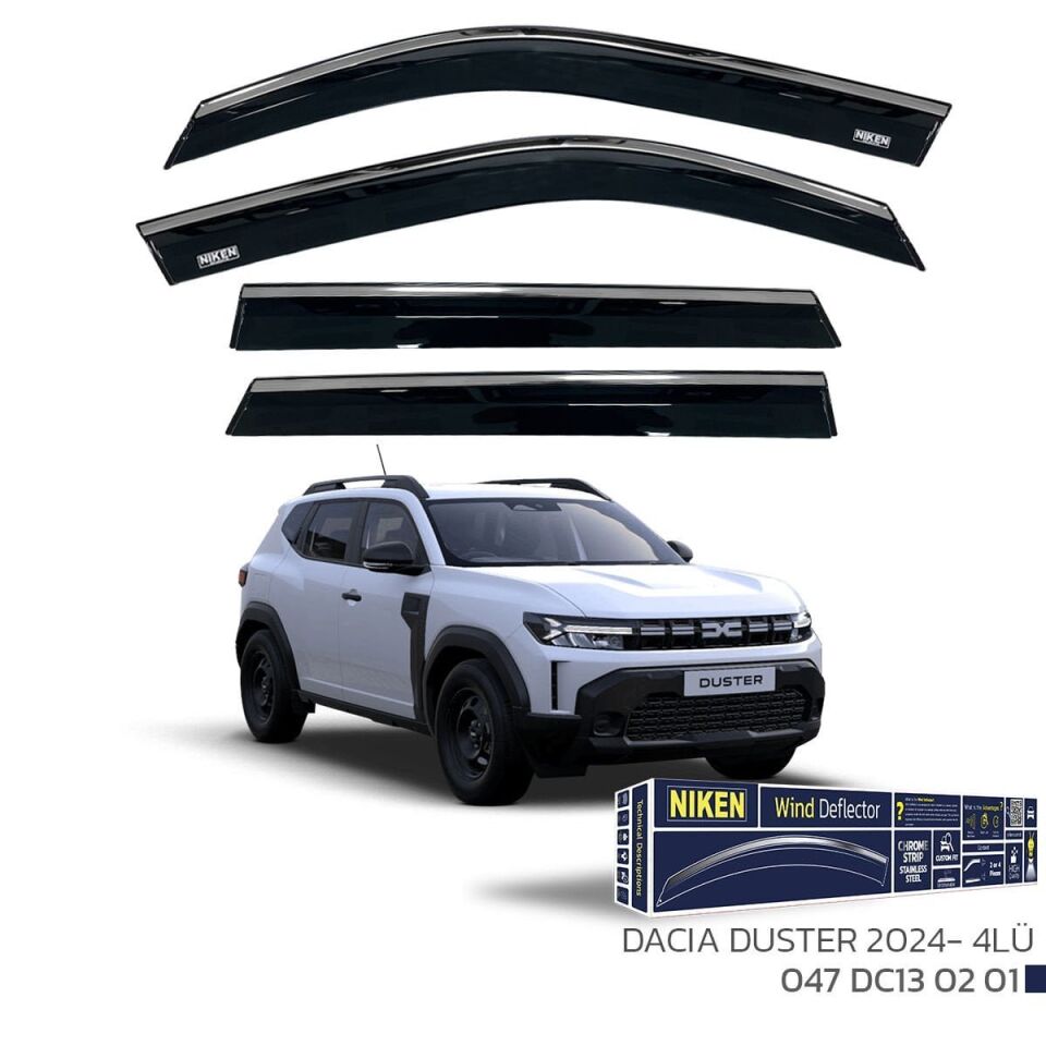 Dacia Duster Cam Rüzgarlığı Kromlu 2024- Sonrası 4'lü