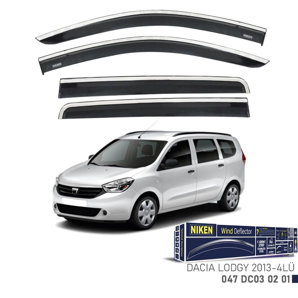 Niken Dacia Lodgy Cam Rüzgarlığı Kromlu 4'Lü 2013+ Sonrası