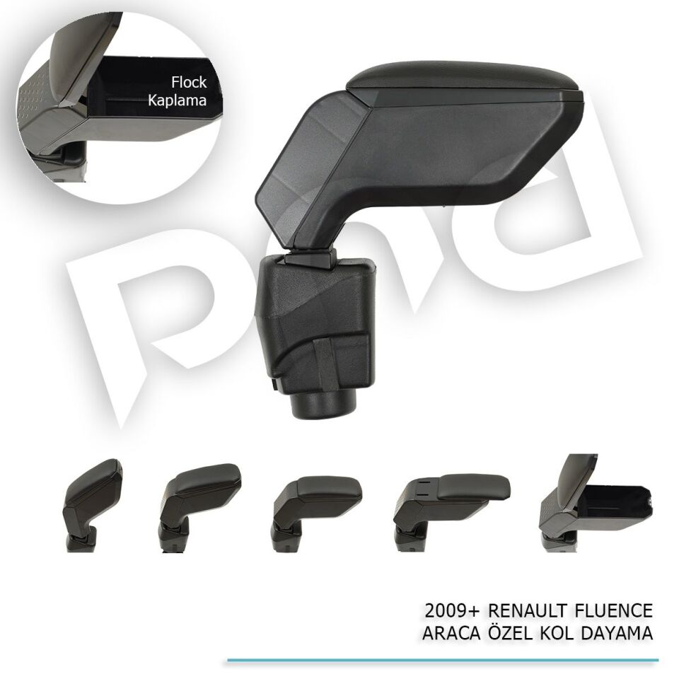 Renault Fluence Araca Özel Kol Dayama Kolçak Siyah 2009+ sonrası modellere uyumlu