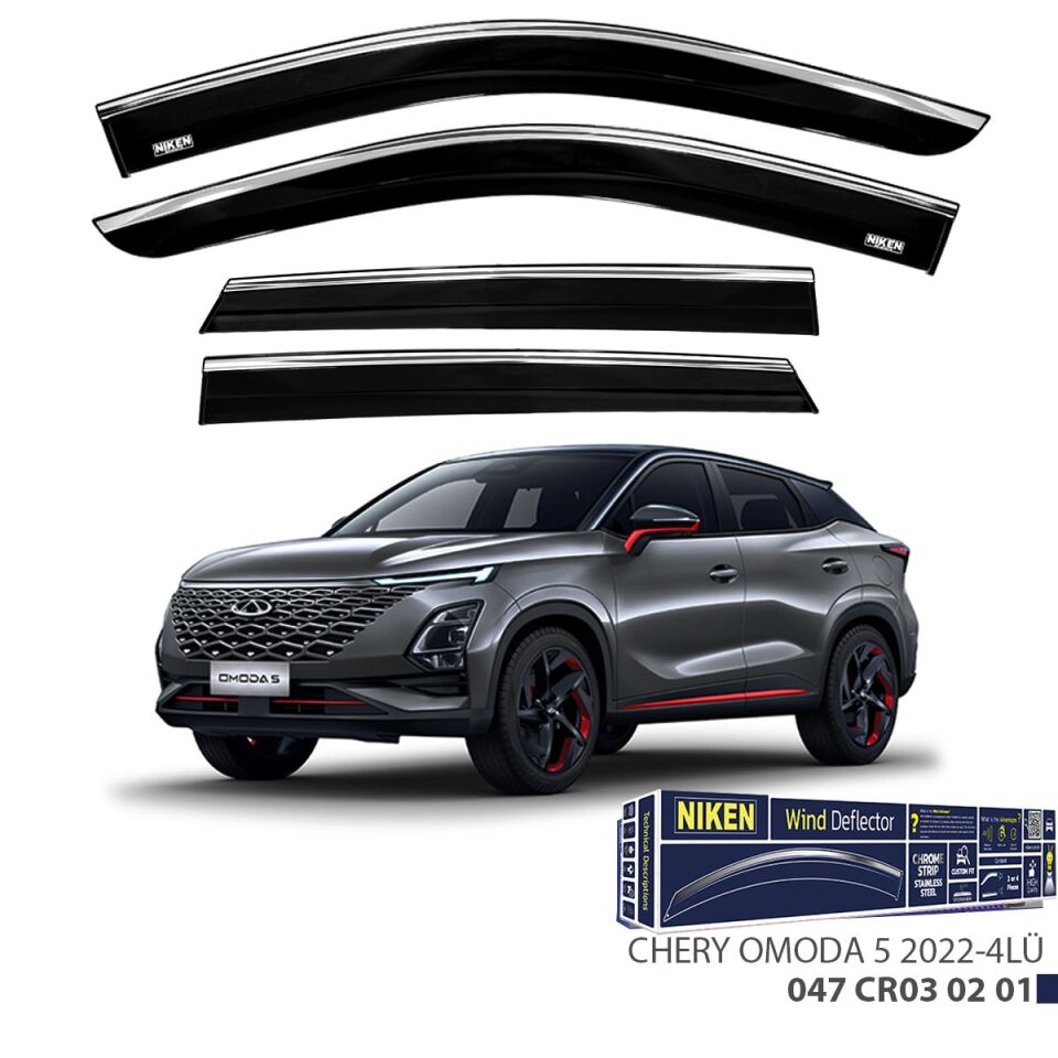 Chery Omoda 5  Kromlu Cam Rüzgarlığı 4'lü 2022+ sonrası uyumlu