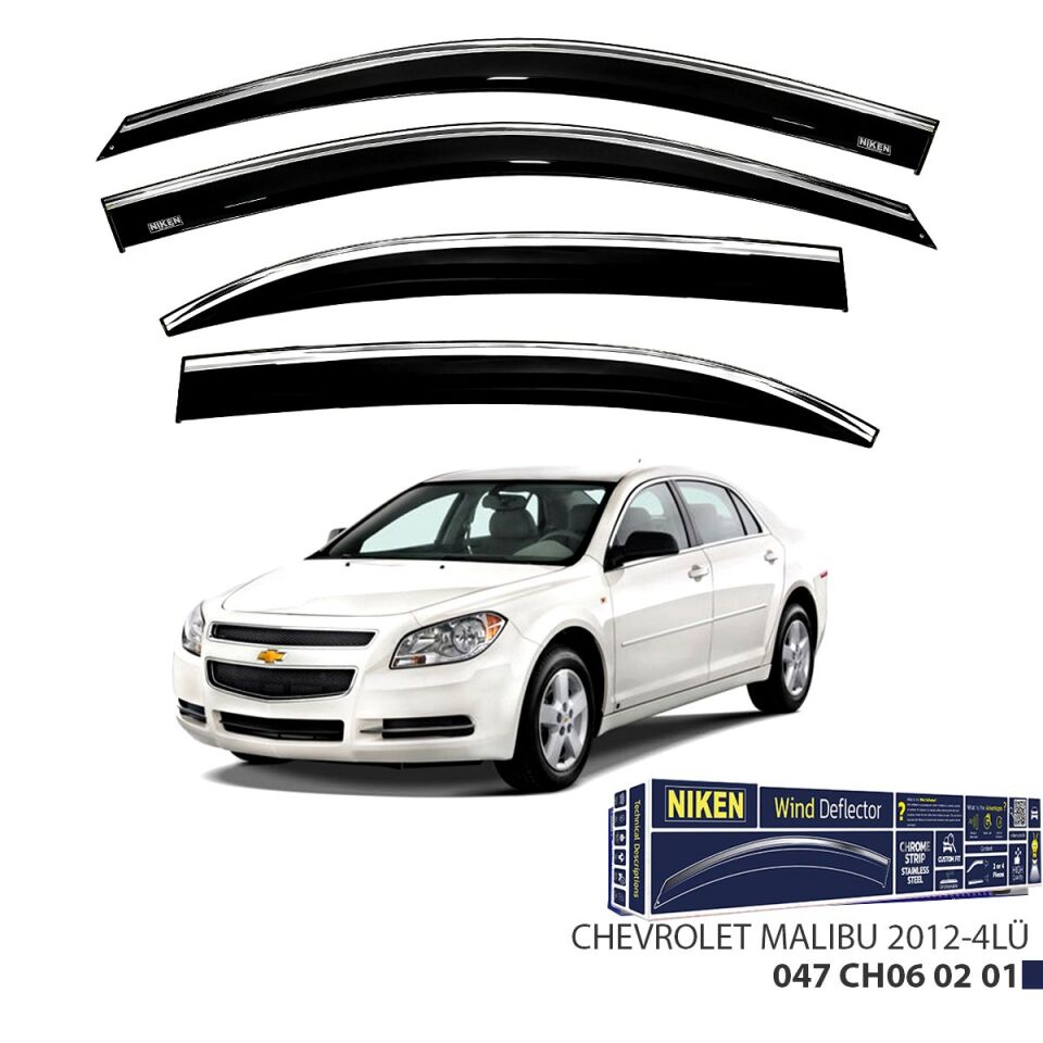 Chevrolet Malibu Kromlu Cam Rüzgarlığı 4'lü 2012+ sonrası uyumlu