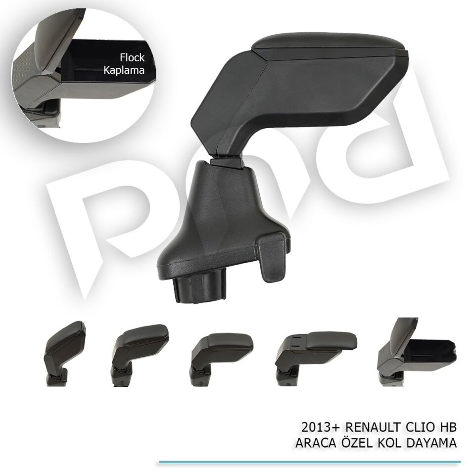 Renault Clio 4 hb Araca Özel Kol Dayama Kolçak Siyah 2013+ sonrası modellere uyumlu