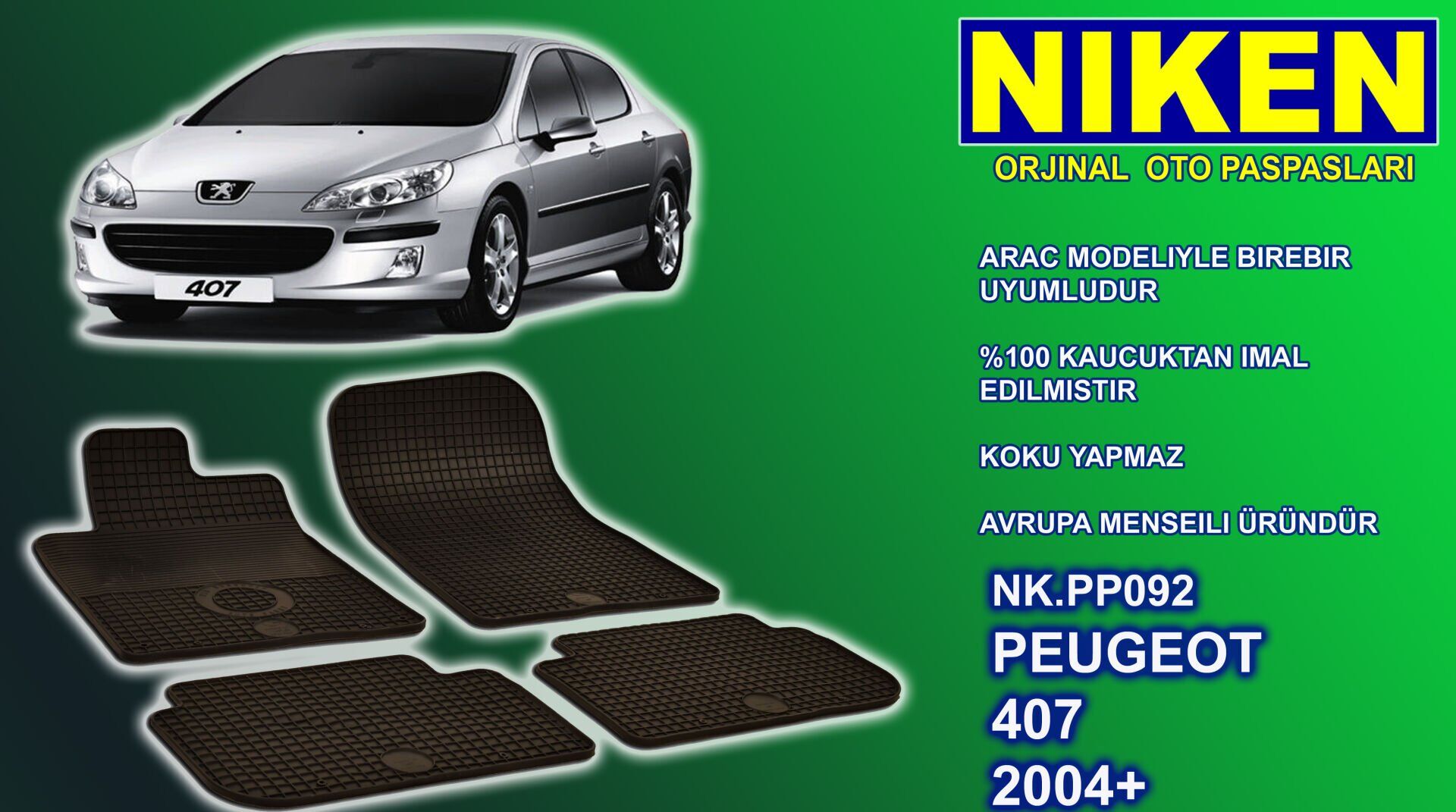 Peugeot 407 paspas kauçuk oem germany 2004-2013 Arası NİKEN