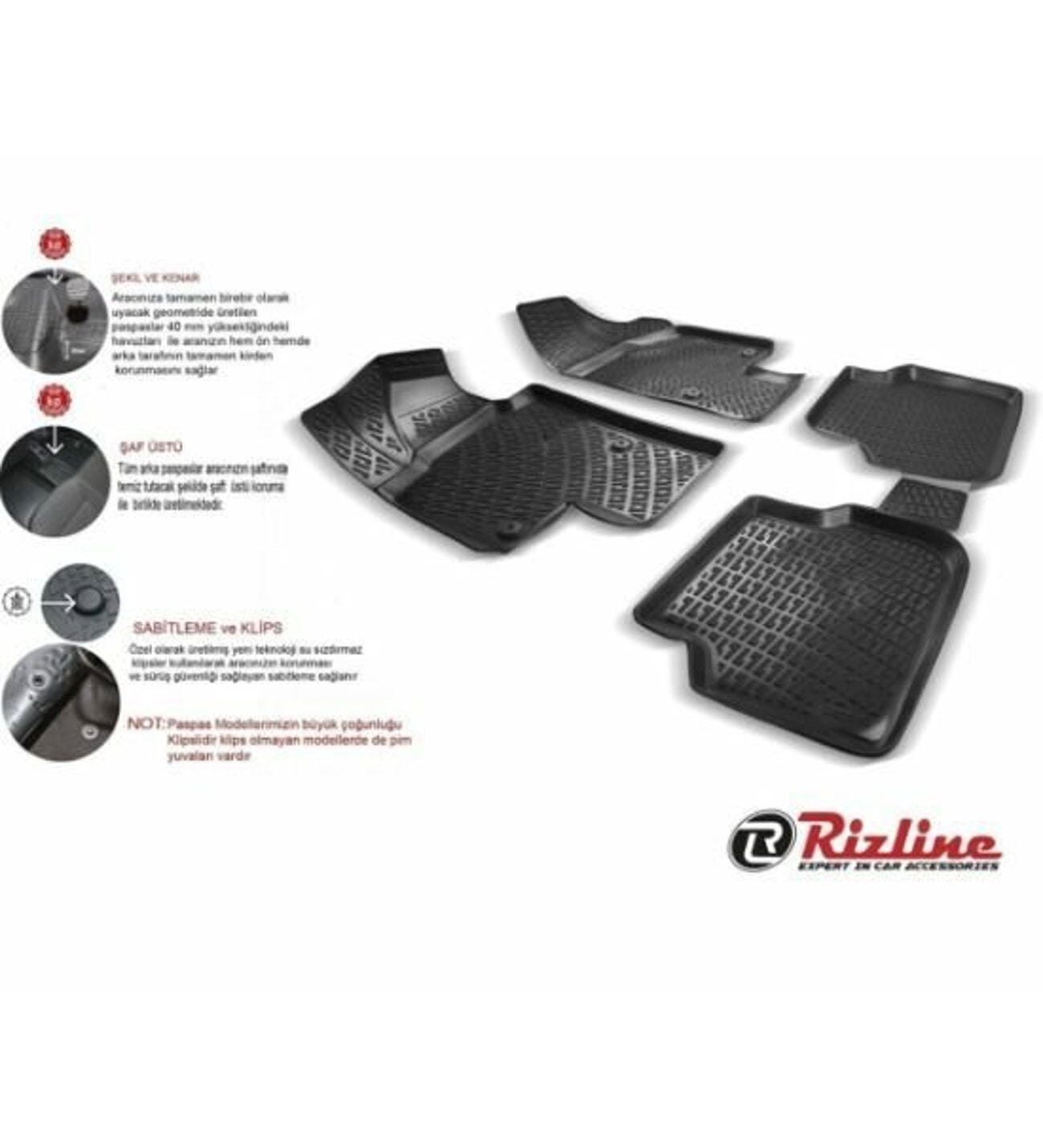 Bmw X5 E70 3D Paspas Siyah 2006-2013 Arası Rizline
