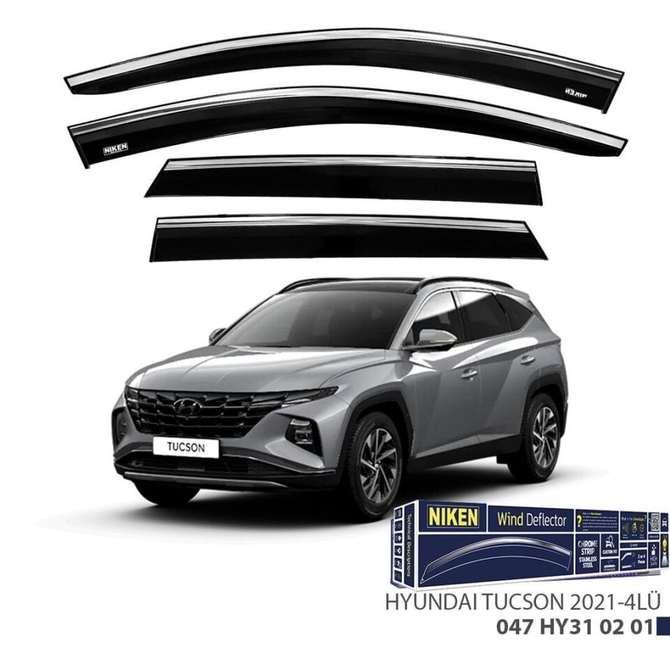 Niken Hyundai Tucson Cam Rüzgarlığı Kromlu 4'Lü 2021+ Sonrası