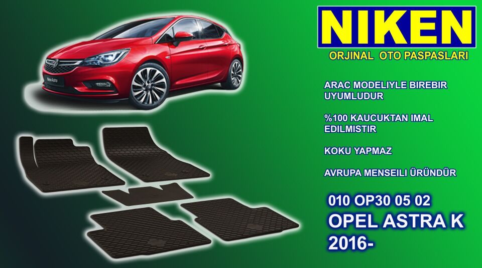 Opel Astra K paspas 5'li kauçuk oem germany 2015+ Sonrası NİKEN