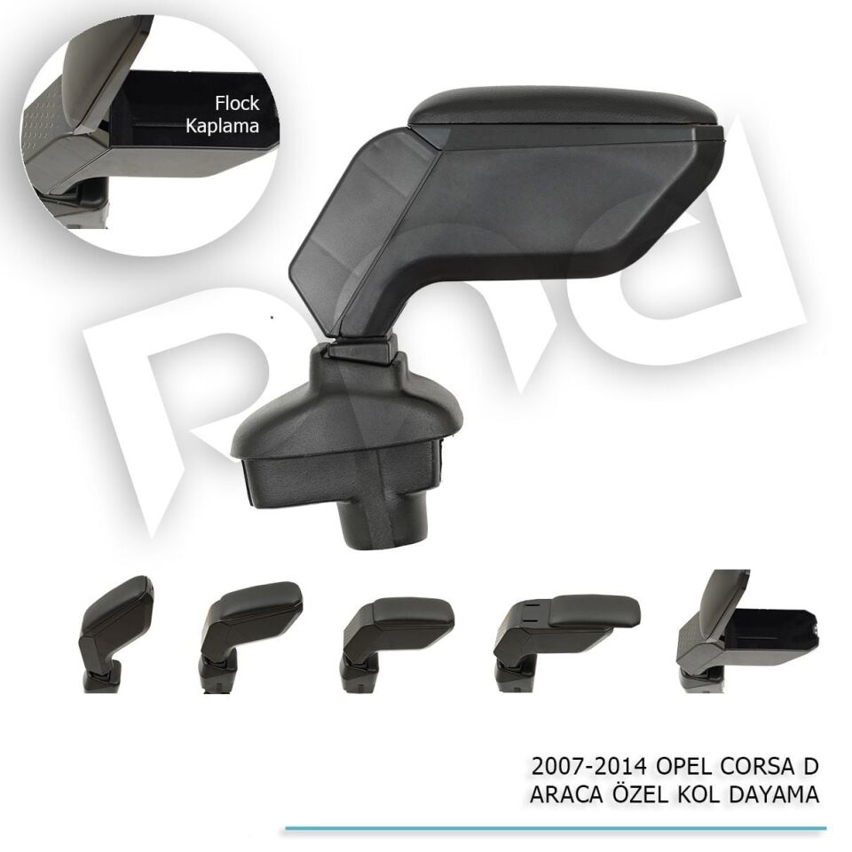 Opel Corsa D Araca Özel Kol Dayama Kolçak Siyah 2007-2014 arası modellere uyumlu