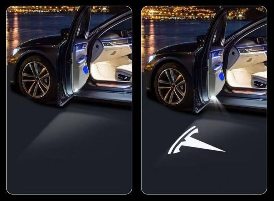 Tesla Model Y Juniper kapı altı hayalet logo 2025+