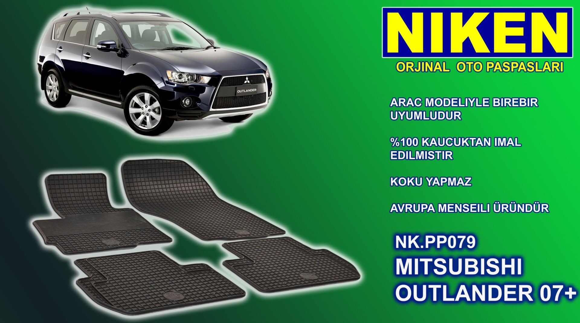 Mitsubishi Outlander paspas kauçuk oem germany 2007+ Sonrası NİKEN