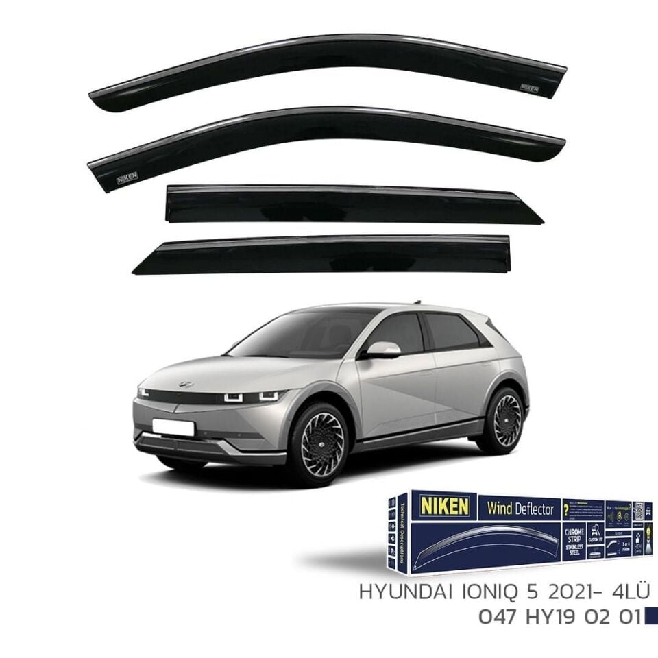 Niken Hyundai Ioniq 5 Cam Rüzgarlığı Kromlu 4'Lü 2021+ Sonrası