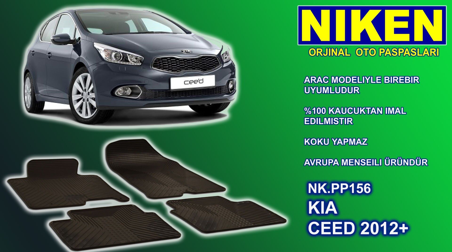 Kia Ceed paspas kauçuk oem germany 2012+ Sonrası NİKEN