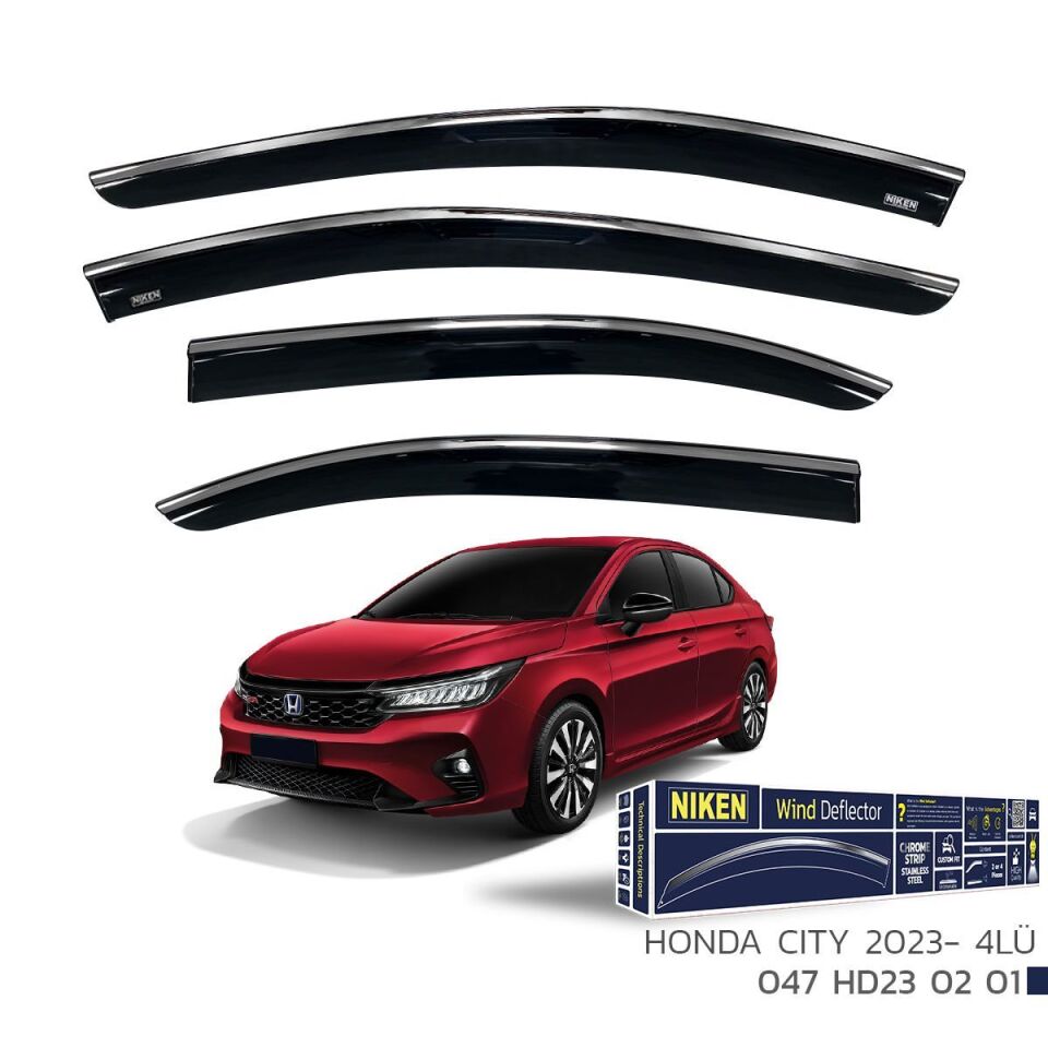 Honda City Cam Rüzgarlığı Kromlu 4'Lü 2023+ Sonrası