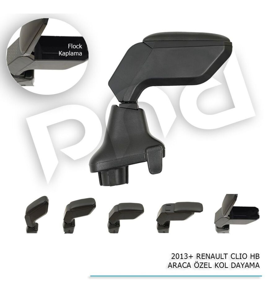 Renault Clio 4 hb Araca Özel Kol Dayama Kolçak Siyah 2013+ sonrası modellere uyumlu