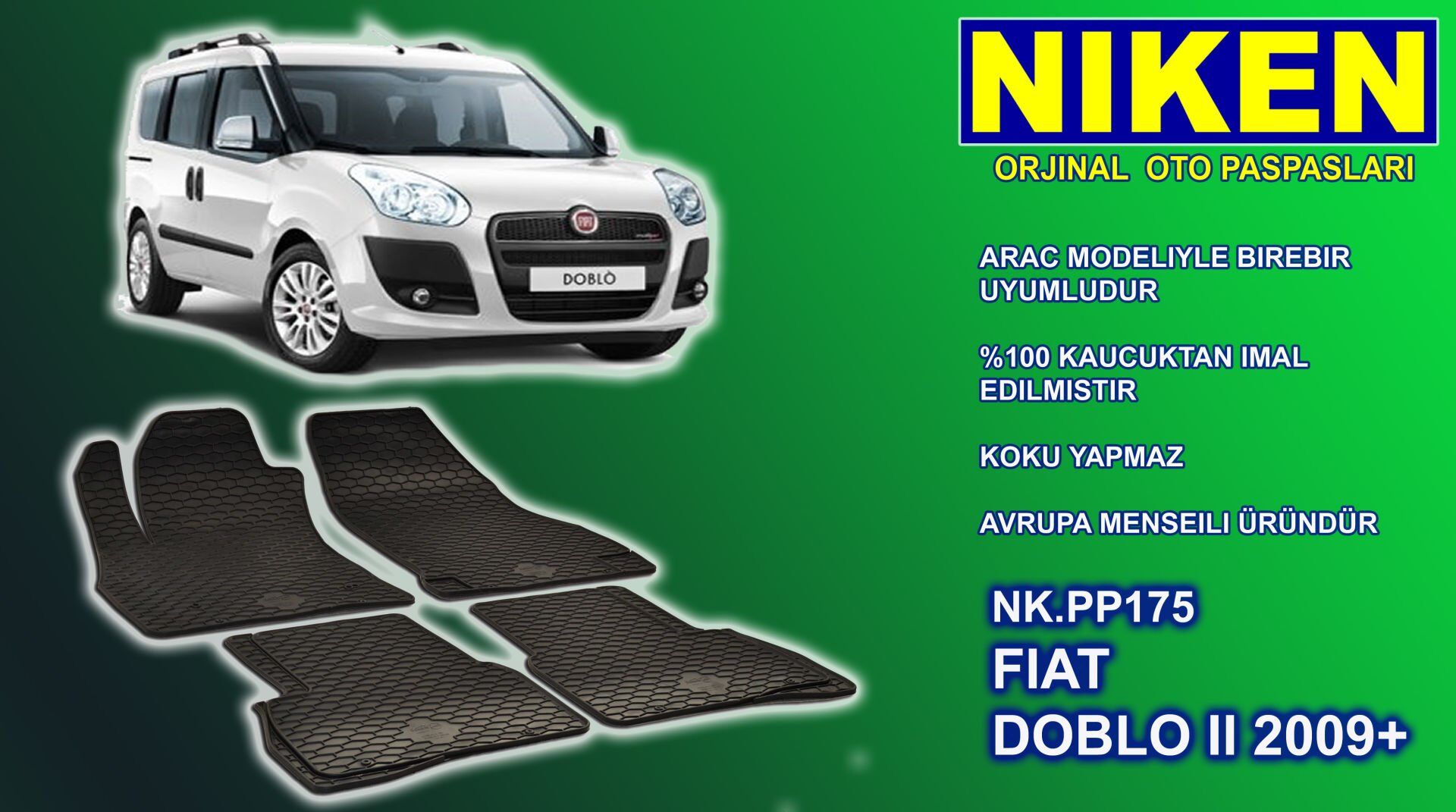 Fiat Doblo paspas kauçuk oem germany 2010+ Sonrası NİKEN