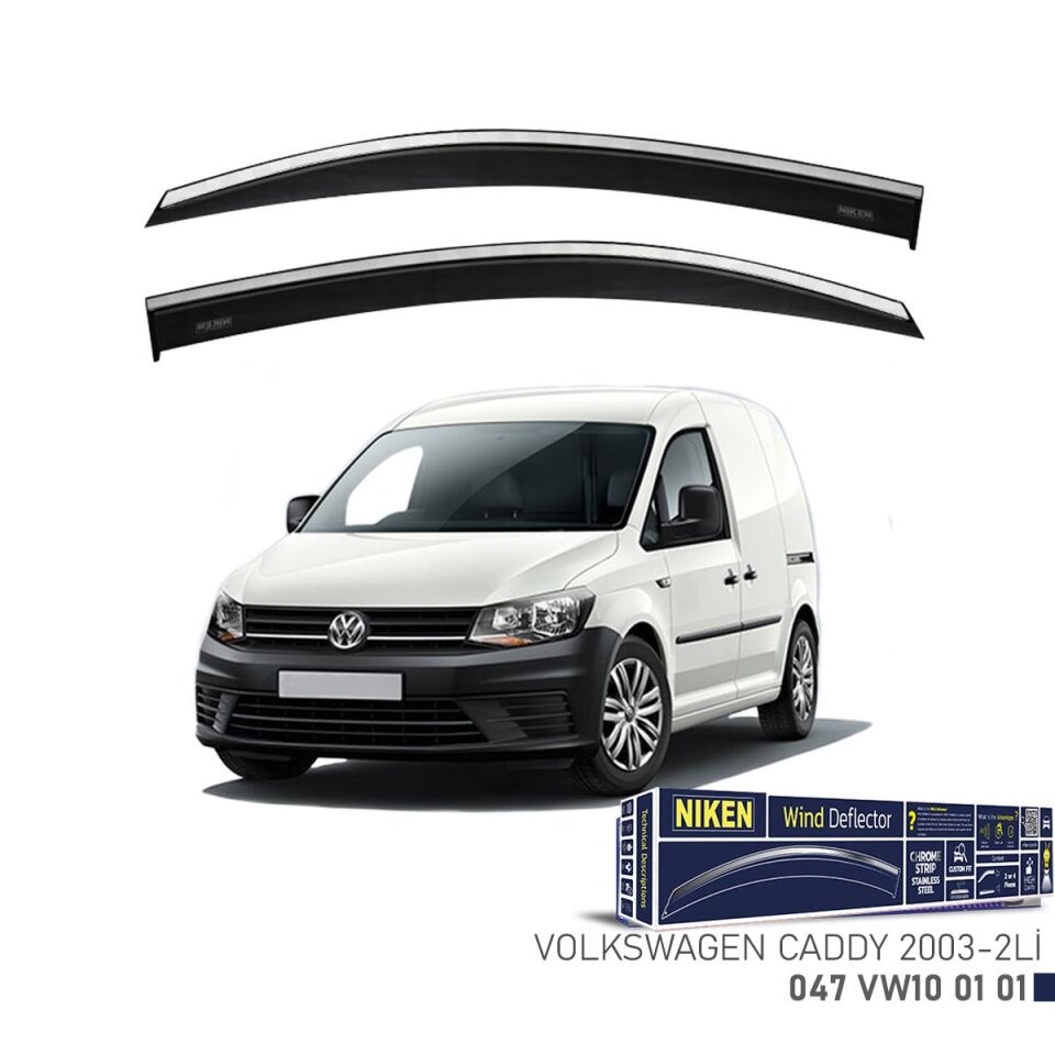 Vw Caddy Kromlu Cam Rüzgarlığı 2 li Niken 2003+ sonrası uyumlu
