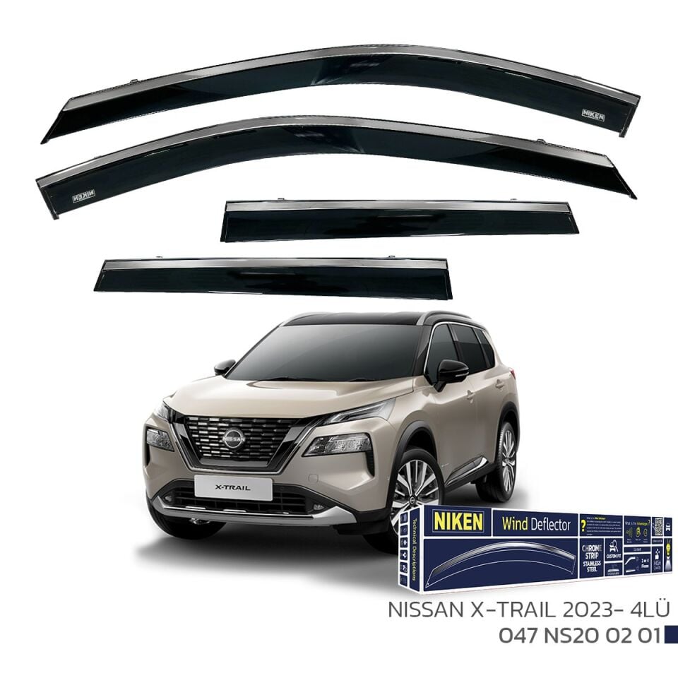 Nissan Xtrail Kromlu Cam Rüzgarlığı Niken 2023+ Sonrası uyumlu