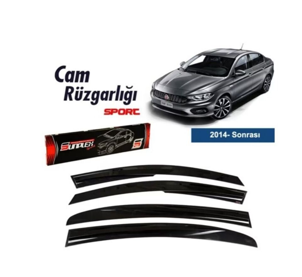 Fiat Egea Mugen Cam Rüzgarlığı 2015+ 4'lü Sunplex