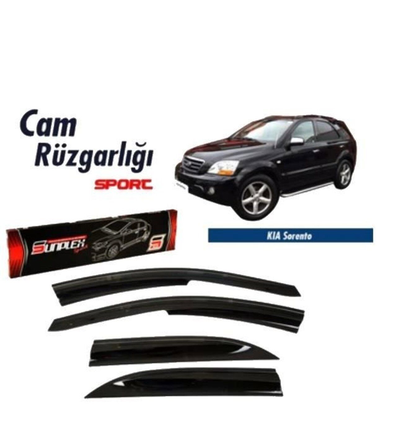 Kia Sorento Mugen Cam Rüzgarlığı 2003-2010 arası 4'lü Sunplex
