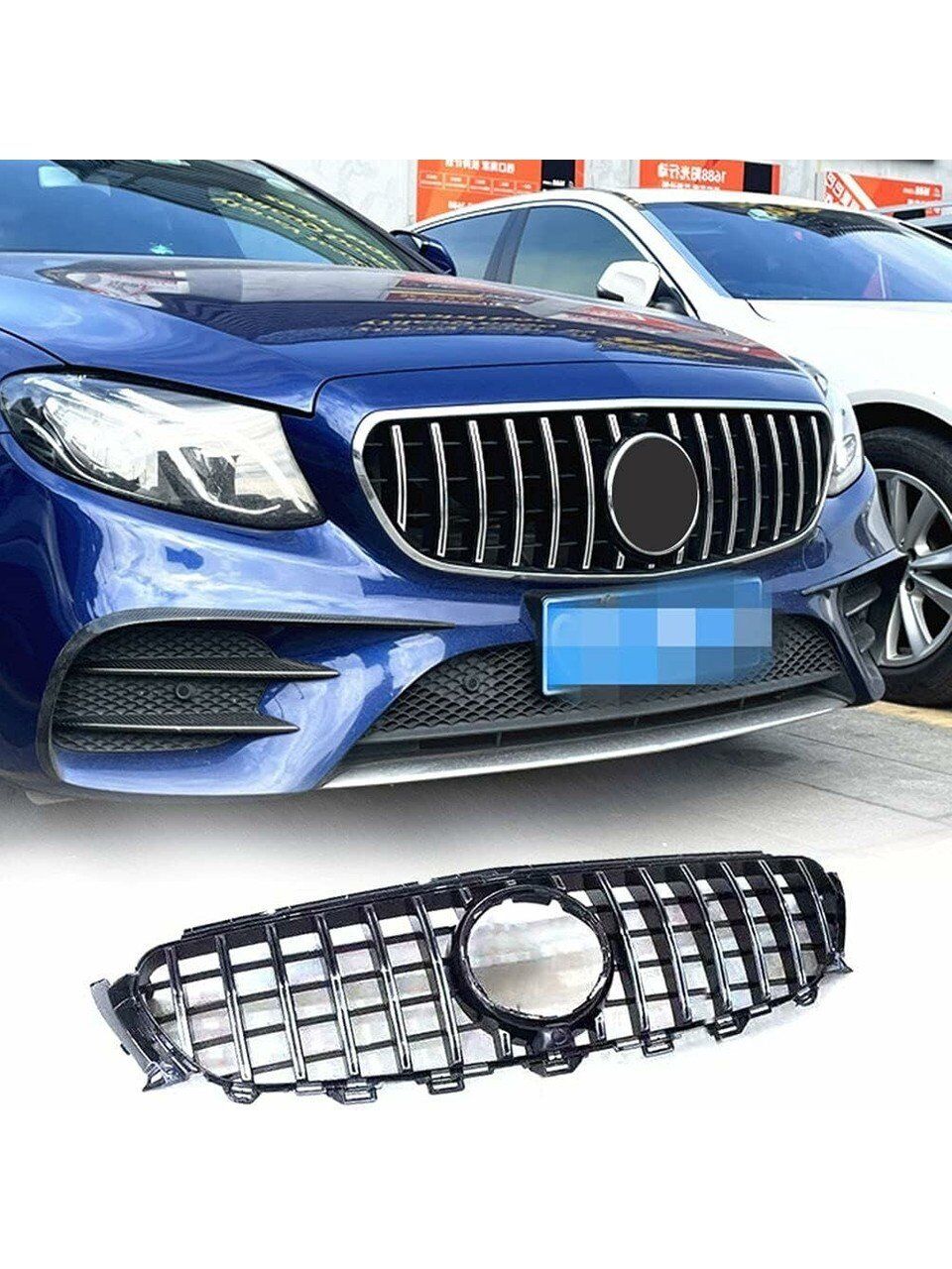 Mercedes E-Class W213 E63 Ön Panjur Siyah Krom GTR Model 2016-2020 Arası Uyumlu