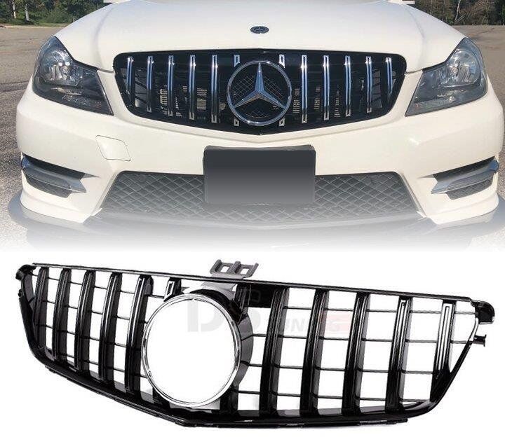Mercedes W205 C63 Gt Amg Ön Panjur Izgara Seti Siyah Gri 2015 - 2020 Arası Uyumlu