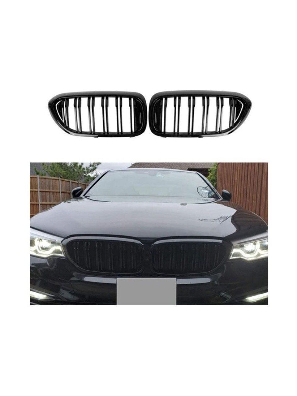 Bm w 5 Serisi G30 M5 Ön Panjur Böbrek Izgara Çift Tırnak Piano Black 2017-2020 Arası