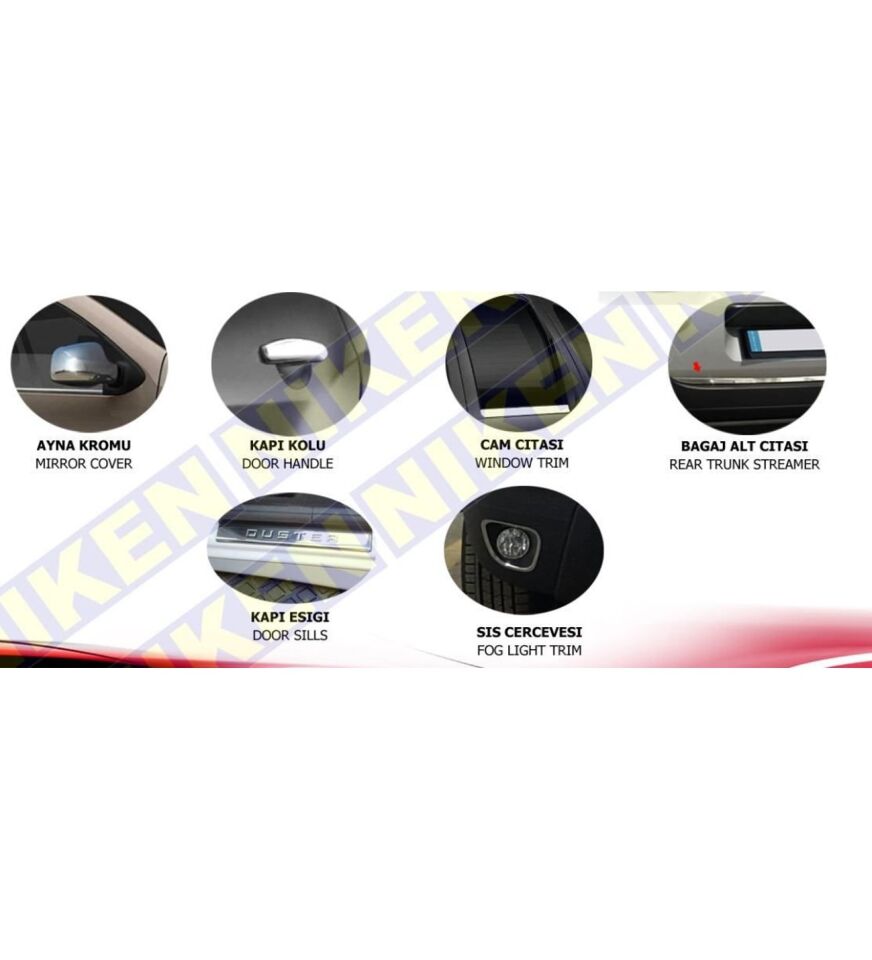 Dacia duster full krom set 2012-2017 Arası modeller Niken