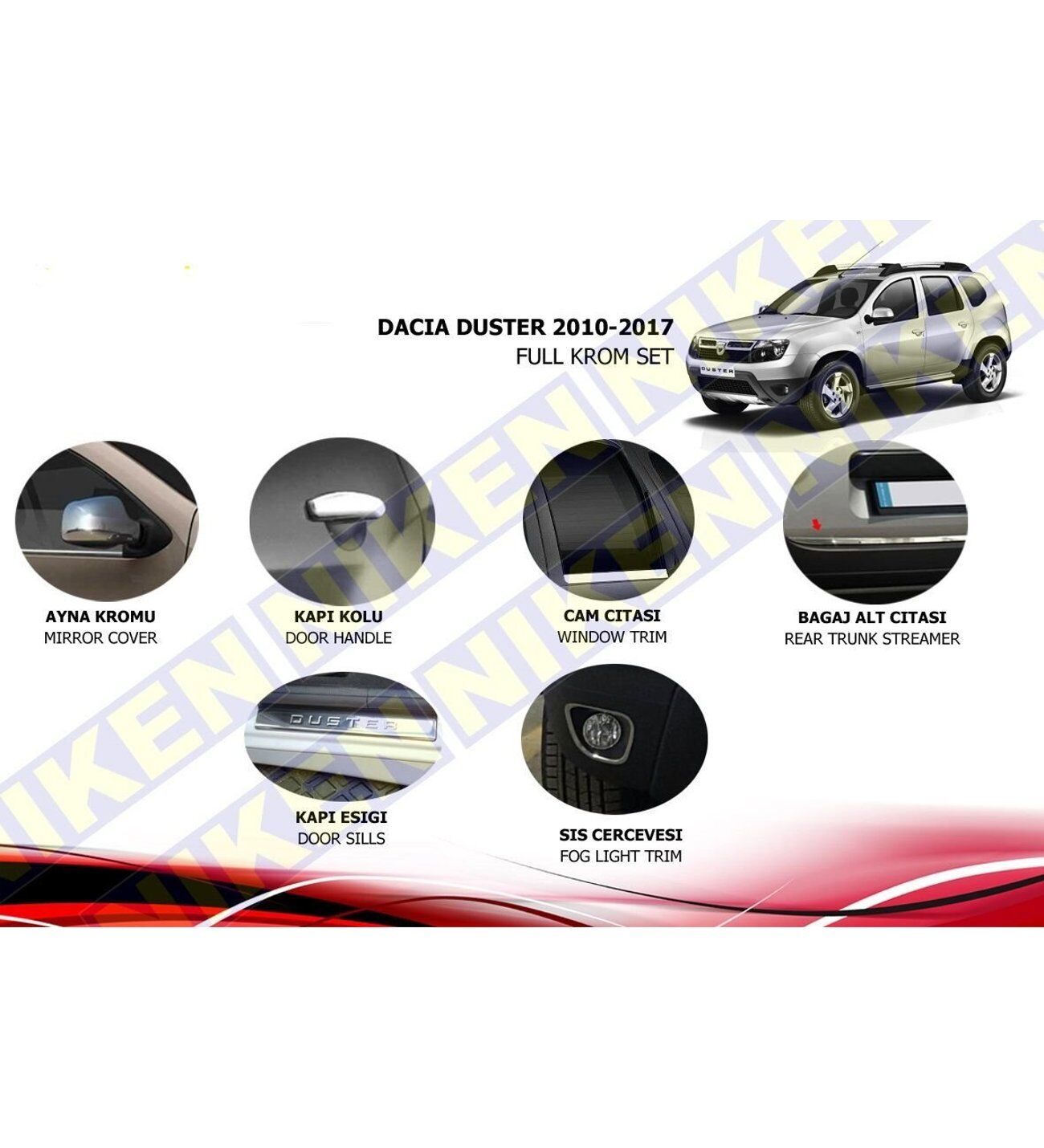 Dacia duster full krom set 2012-2017 Arası modeller Niken